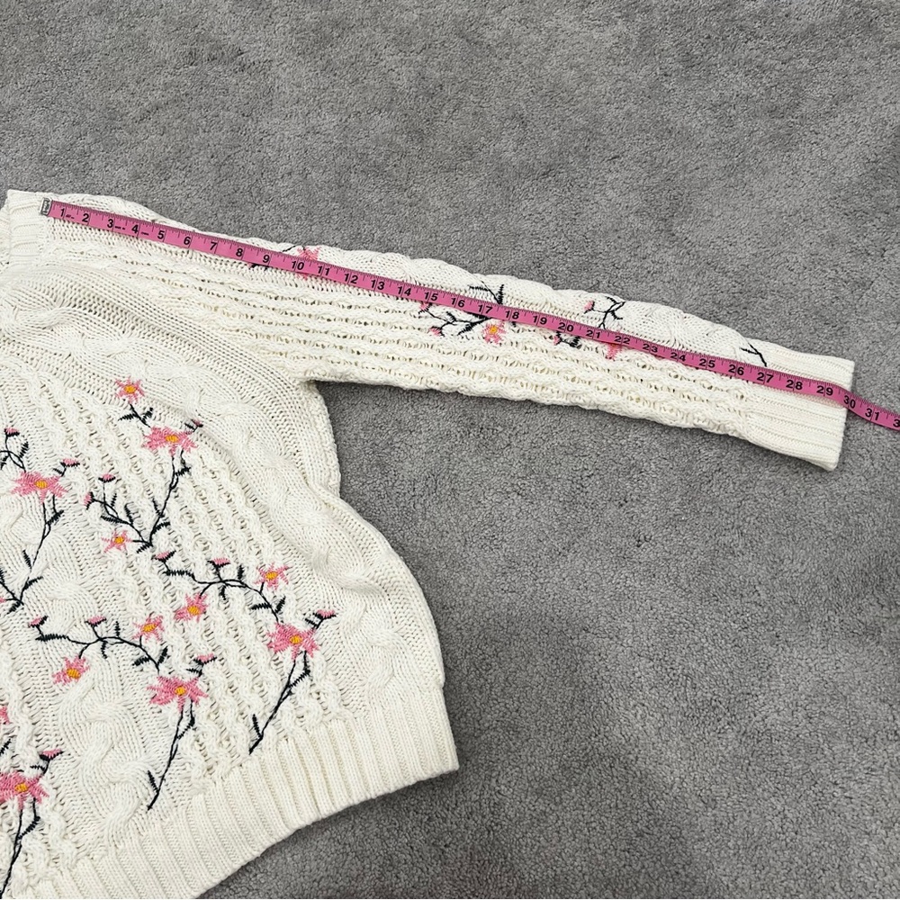 Cotton Emporium Embroidered Ivory Sweater Women’s Sz XL - Picture 8 of 8